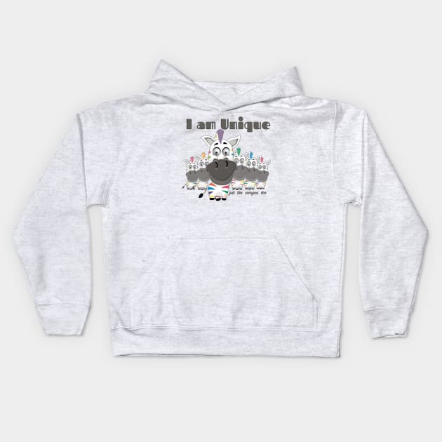 I Am Unique Just Like Everyone Else Kids Hoodie by Alexandrea 